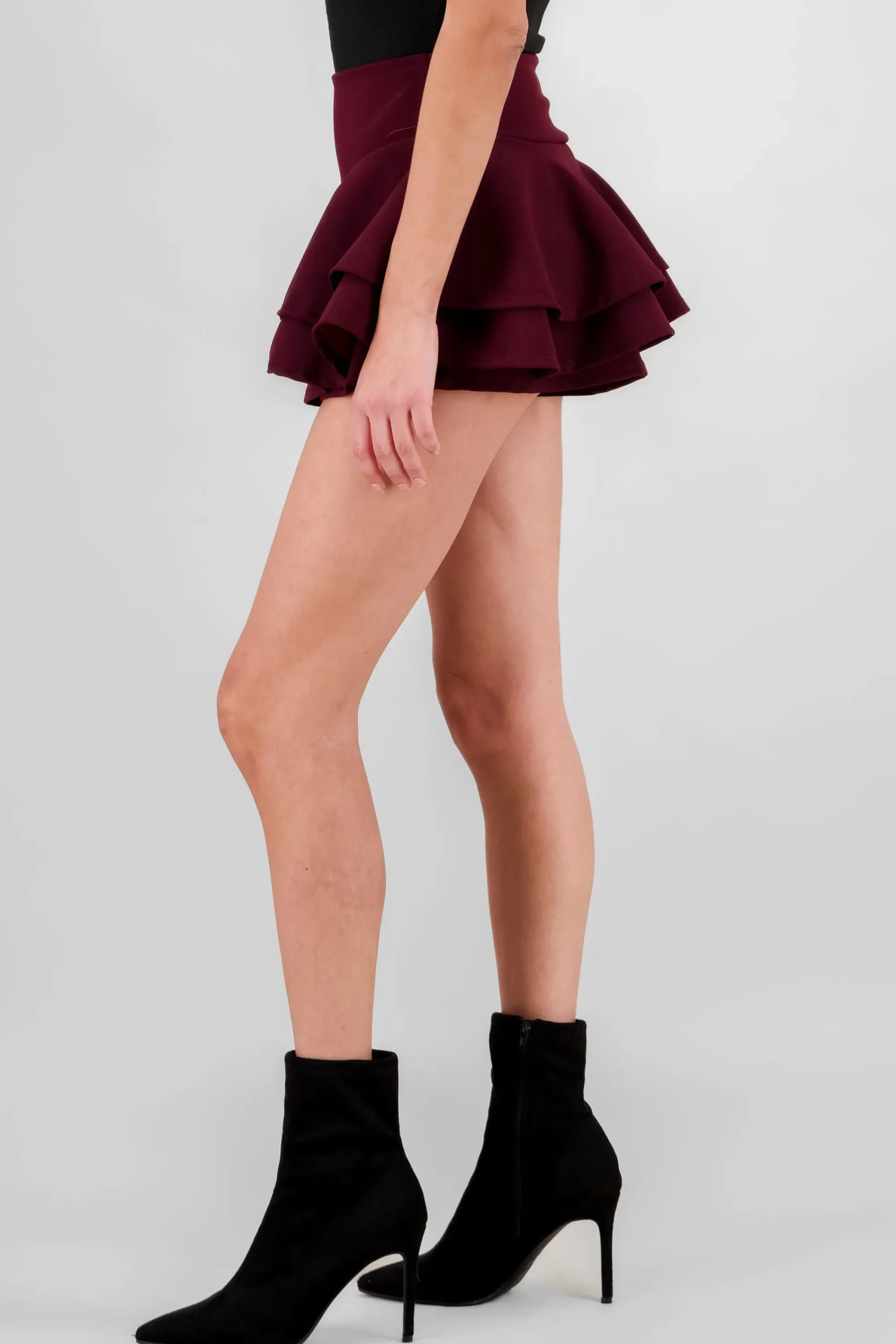 Shasa Ruffled Satin Mini Skrt