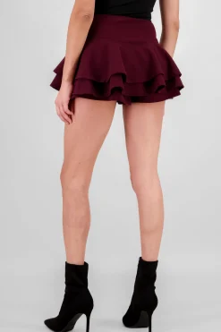 Shasa Ruffled Satin Mini Skrt