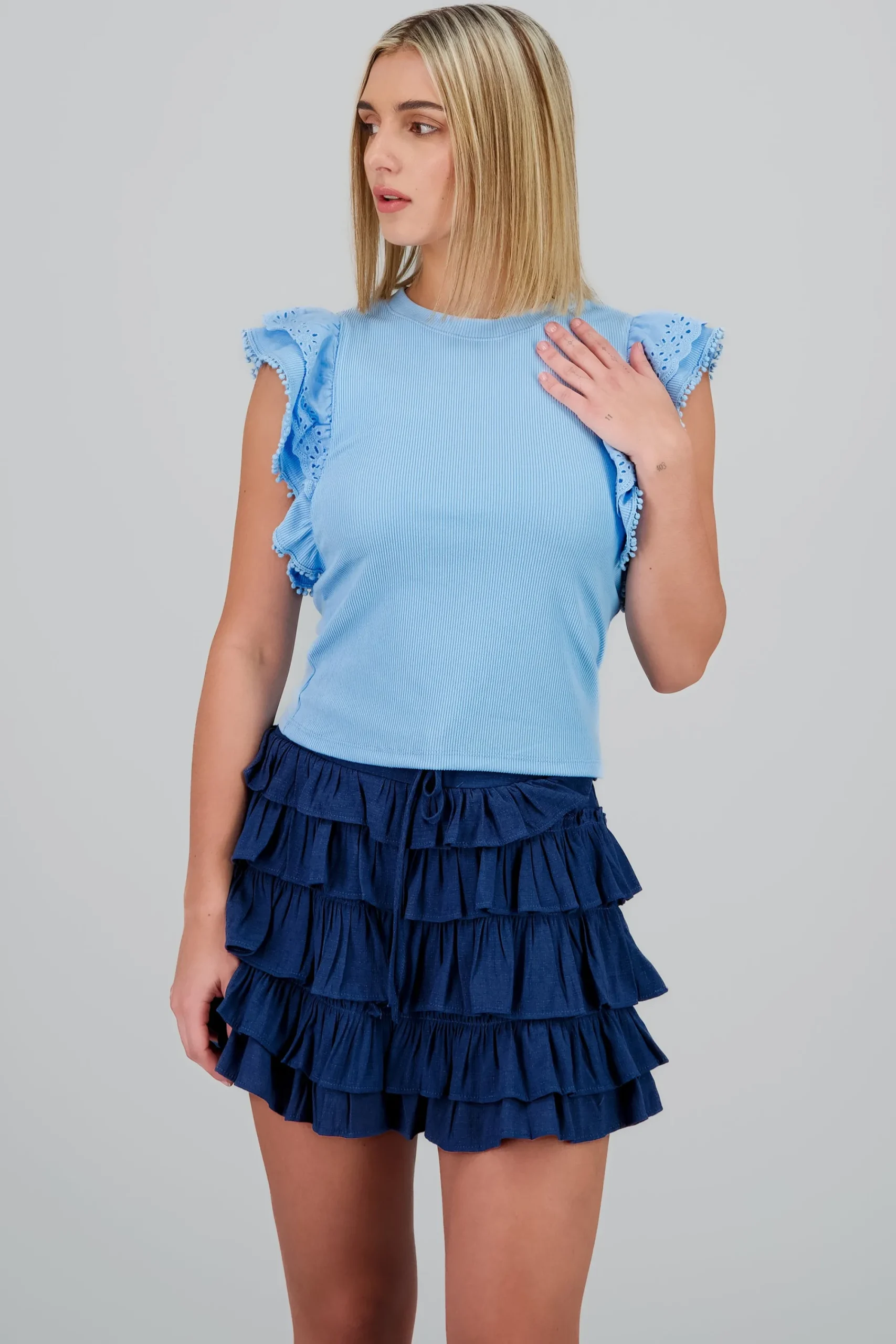 Shasa Ruffled Sleeve Blouse