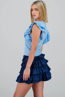 Shasa Ruffled Sleeve Blouse