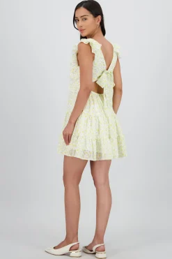 Shasa Ruffled Strap Details Mini Dress