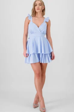Shasa Ruffled Strap Summer Mini Day Dress