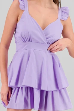Shasa Ruffled Strap Summer Mini Day Dress