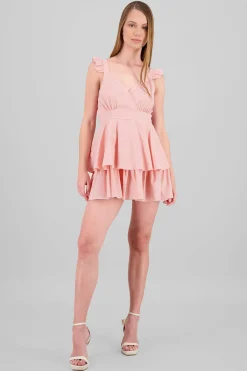 Shasa Ruffled Strap Summer Mini Day Dress