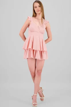 Shasa Ruffled Strap Summer Mini Day Dress