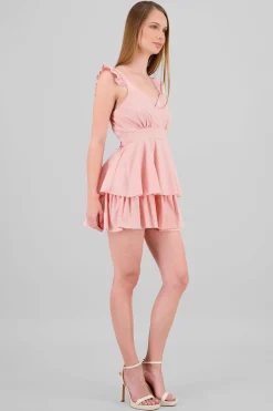 Shasa Ruffled Strap Summer Mini Day Dress
