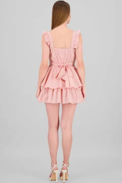 Shasa Ruffled Strap Summer Mini Day Dress