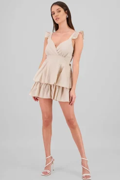 Shasa Ruffled Strap Summer Mini Day Dress