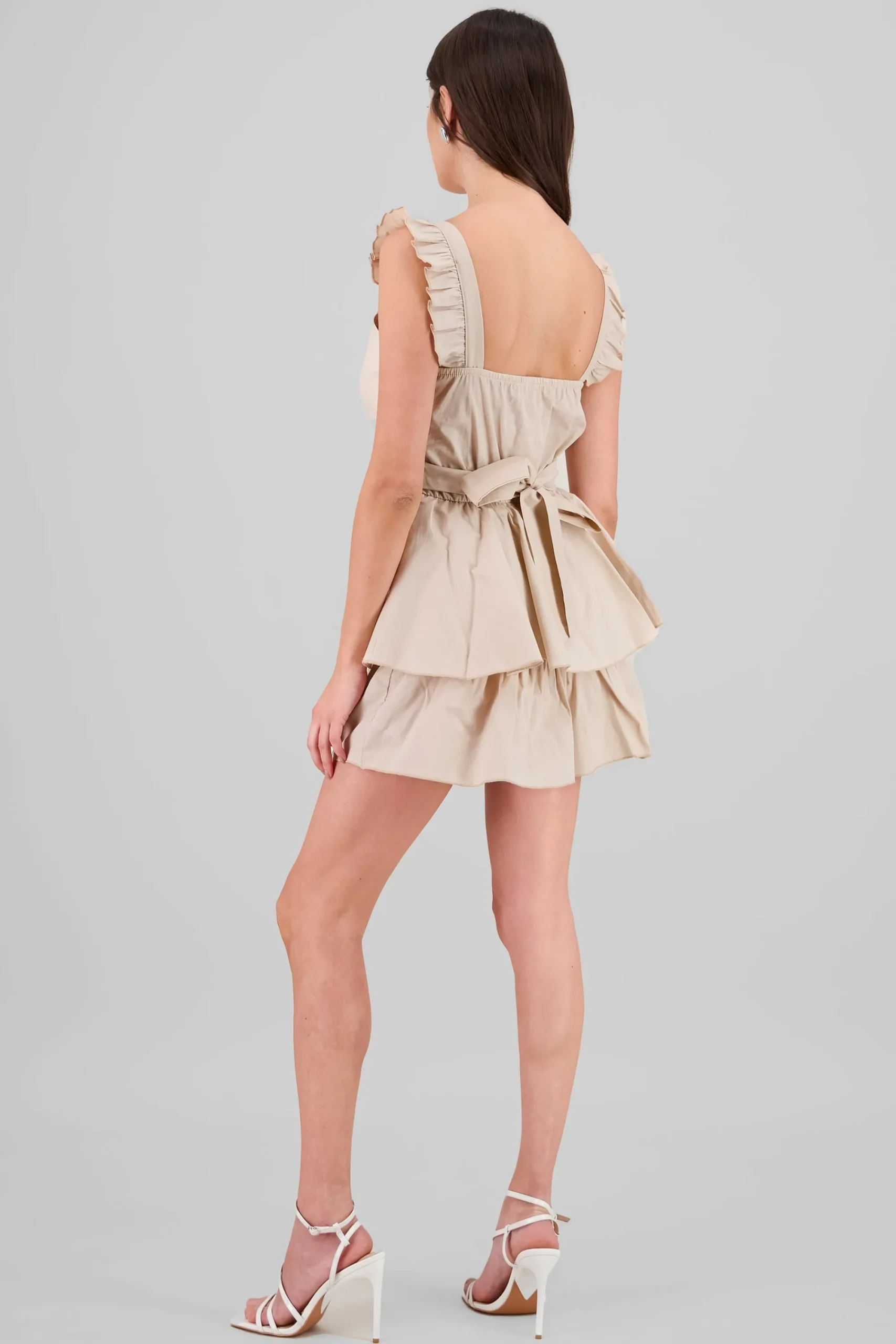 Shasa Ruffled Strap Summer Mini Day Dress