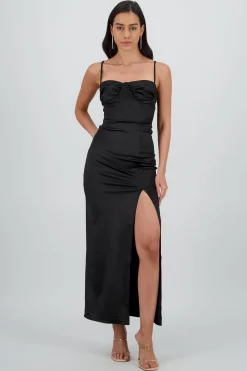 Shasa Satin Dress with Cups