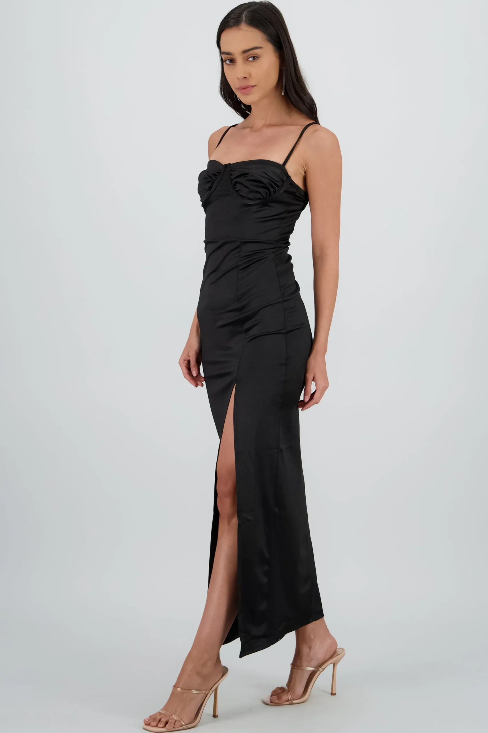 Shasa Satin Dress with Cups