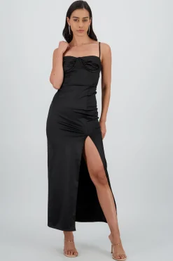 Shasa Satin Dress with Cups