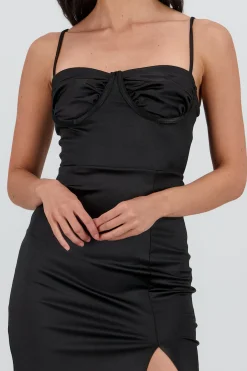 Shasa Satin Dress with Cups
