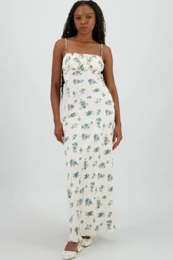 Shasa Satin Floral Maxi Dress