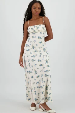 Shasa Satin Floral Maxi Dress