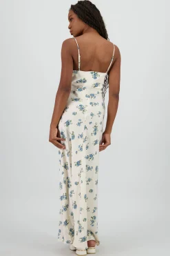 Shasa Satin Floral Maxi Dress