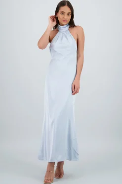 Shasa Satin Halter Maxi Dress