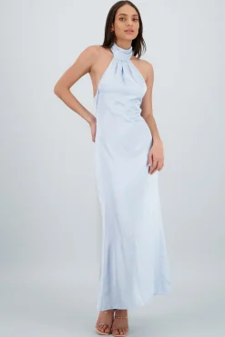 Shasa Satin Halter Maxi Dress