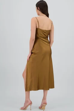Shasa Satin Maxi Dress with Cowl Neckline