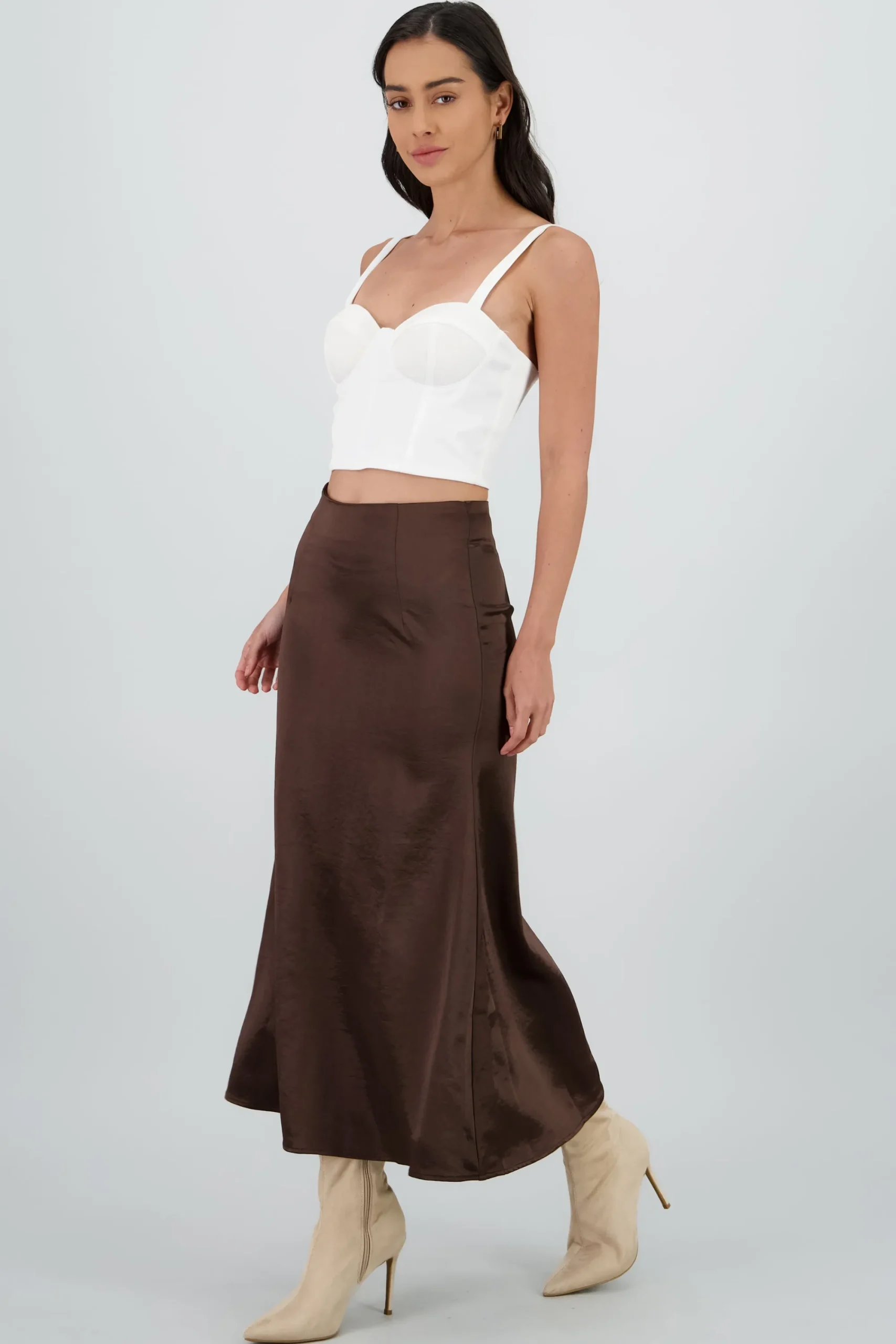 Shasa Satin Midi Skirt