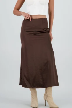Shasa Satin Midi Skirt