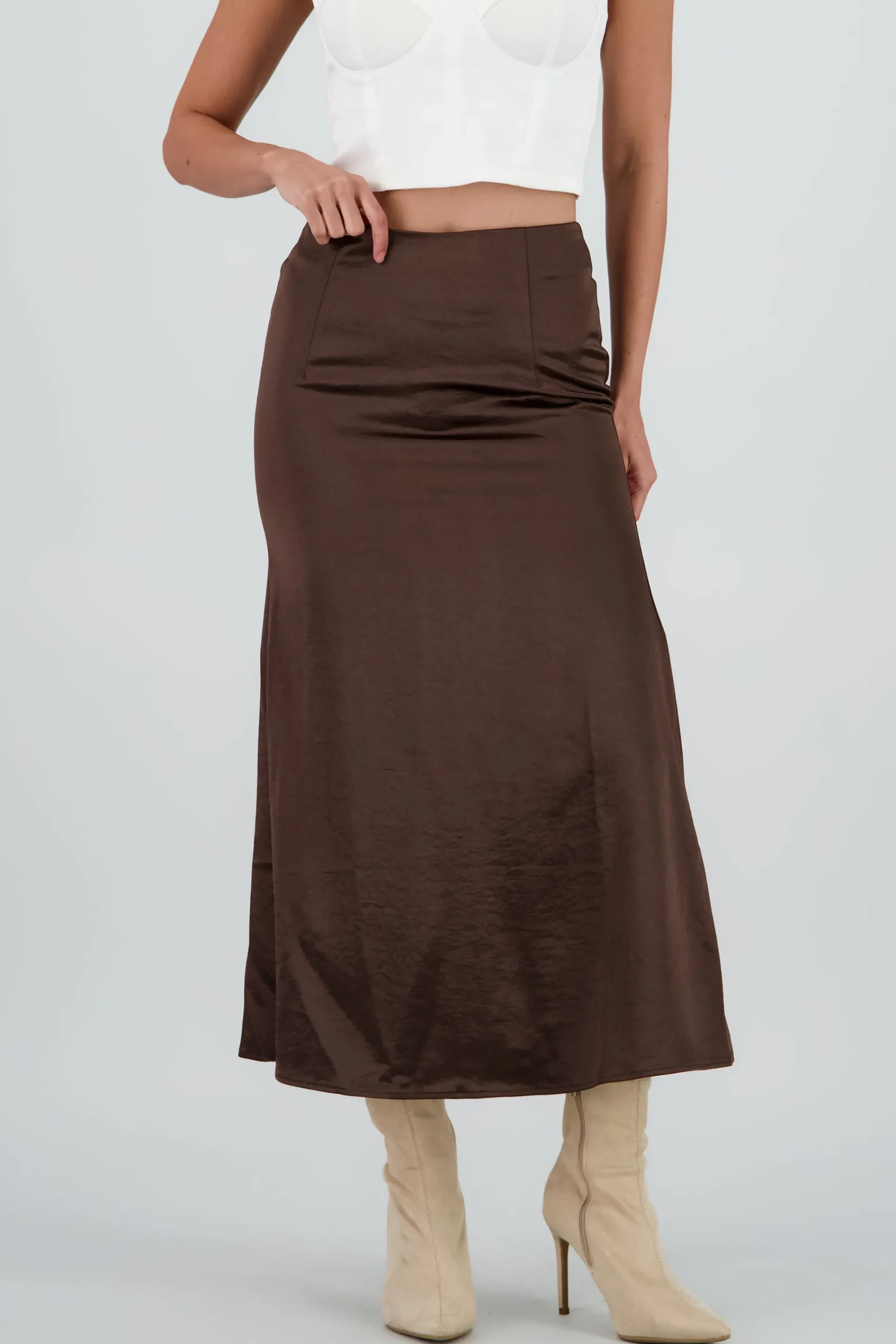 Shasa Satin Midi Skirt