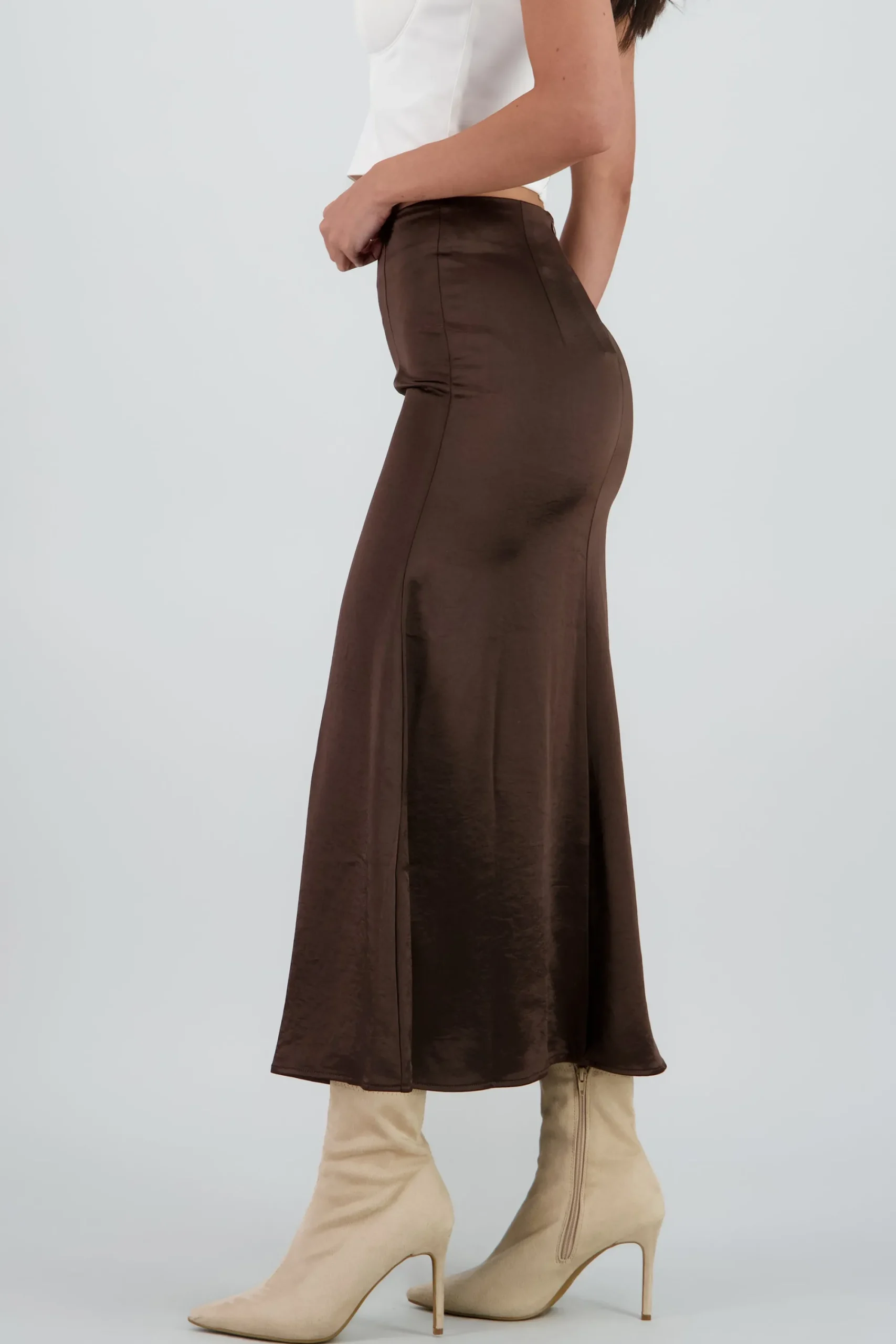 Shasa Satin Midi Skirt