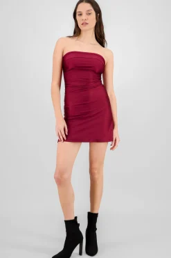 Shasa Satin Strapless Mini Dress