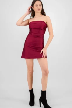 Shasa Satin Strapless Mini Dress