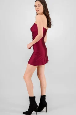 Shasa Satin Strapless Mini Dress