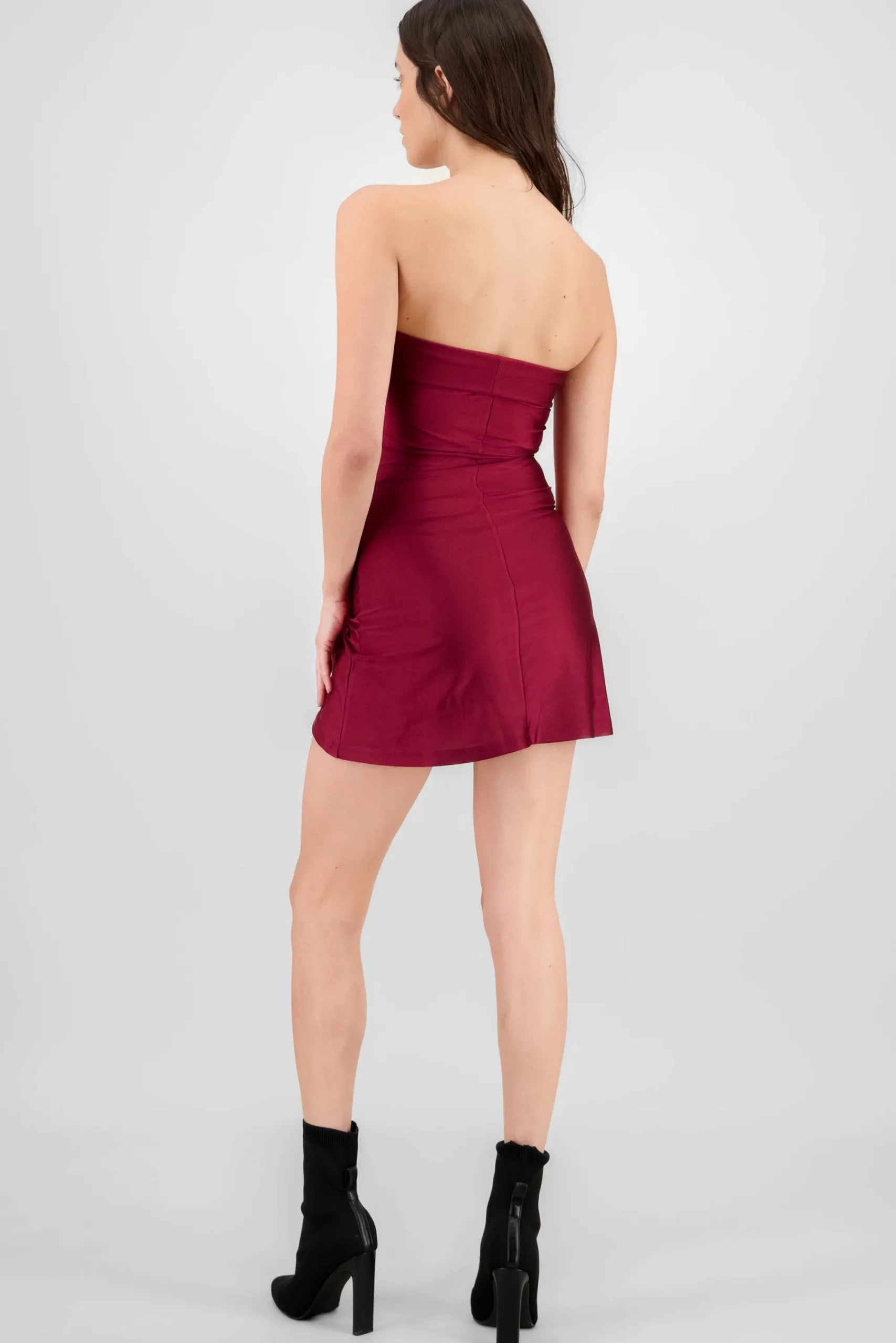 Shasa Satin Strapless Mini Dress