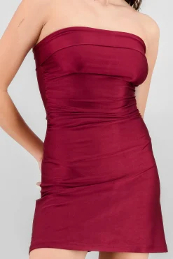 Shasa Satin Strapless Mini Dress