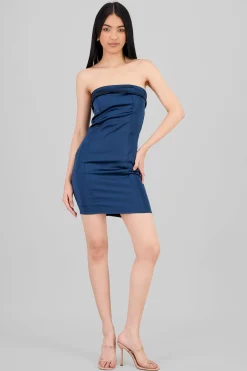 Shasa Satin Strapless Mini Dress