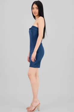 Shasa Satin Strapless Mini Dress