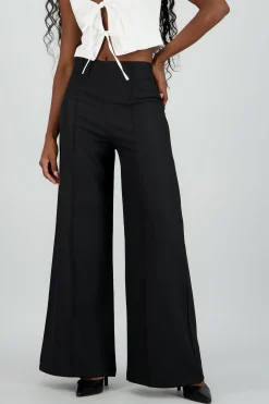 Shasa Seam Detail Wide Leg Pants
