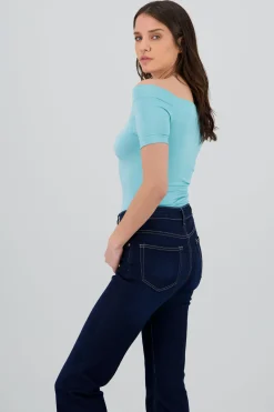 Shasa Seamless Bare Shoulder Plain Bodysuit