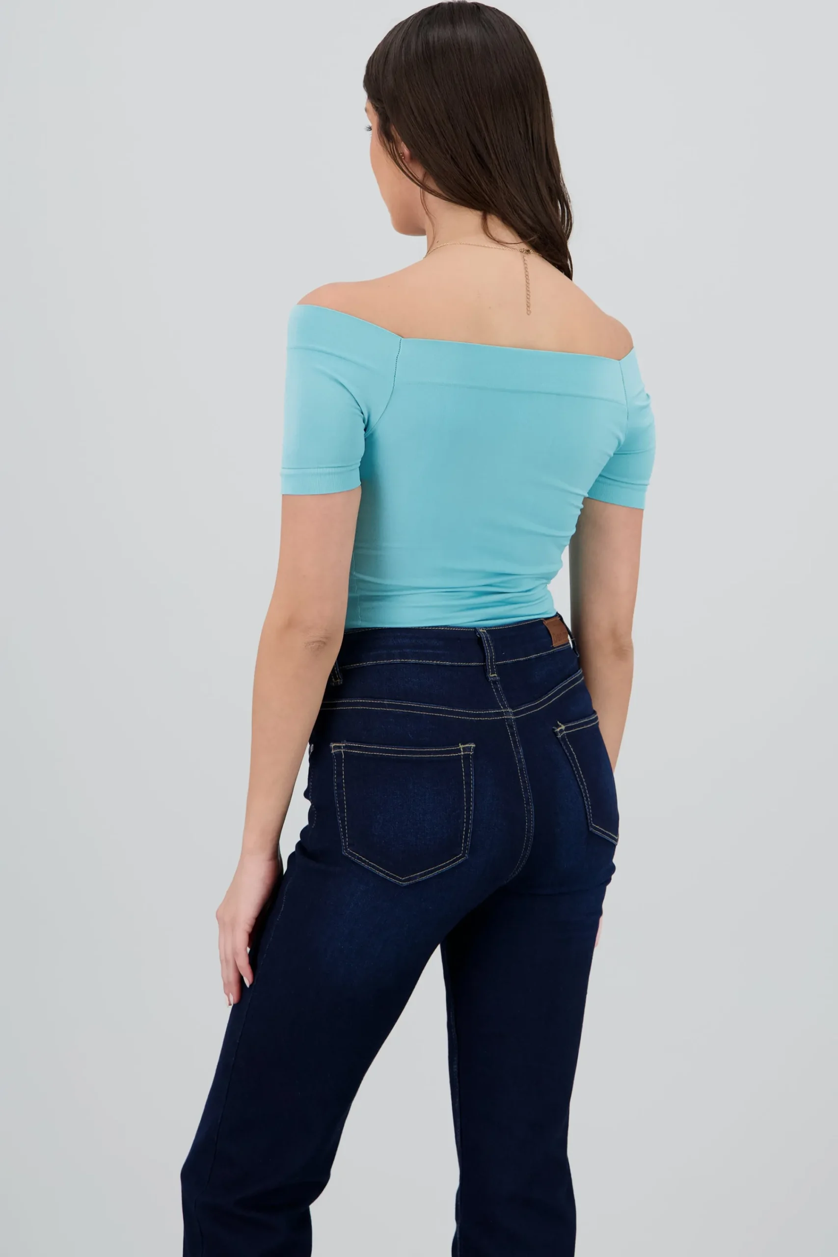 Shasa Seamless Bare Shoulder Plain Bodysuit