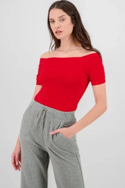 Shasa Seamless Bare Shoulder Plain Bodysuit