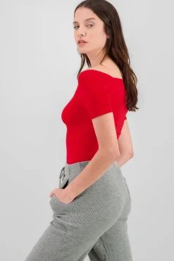 Shasa Seamless Bare Shoulder Plain Bodysuit