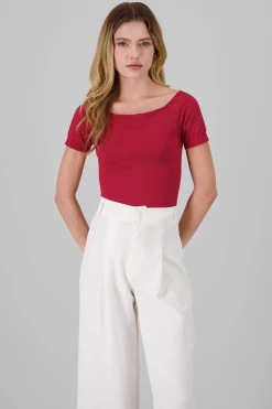 Shasa Seamless Bare Shoulder Plain Bodysuit