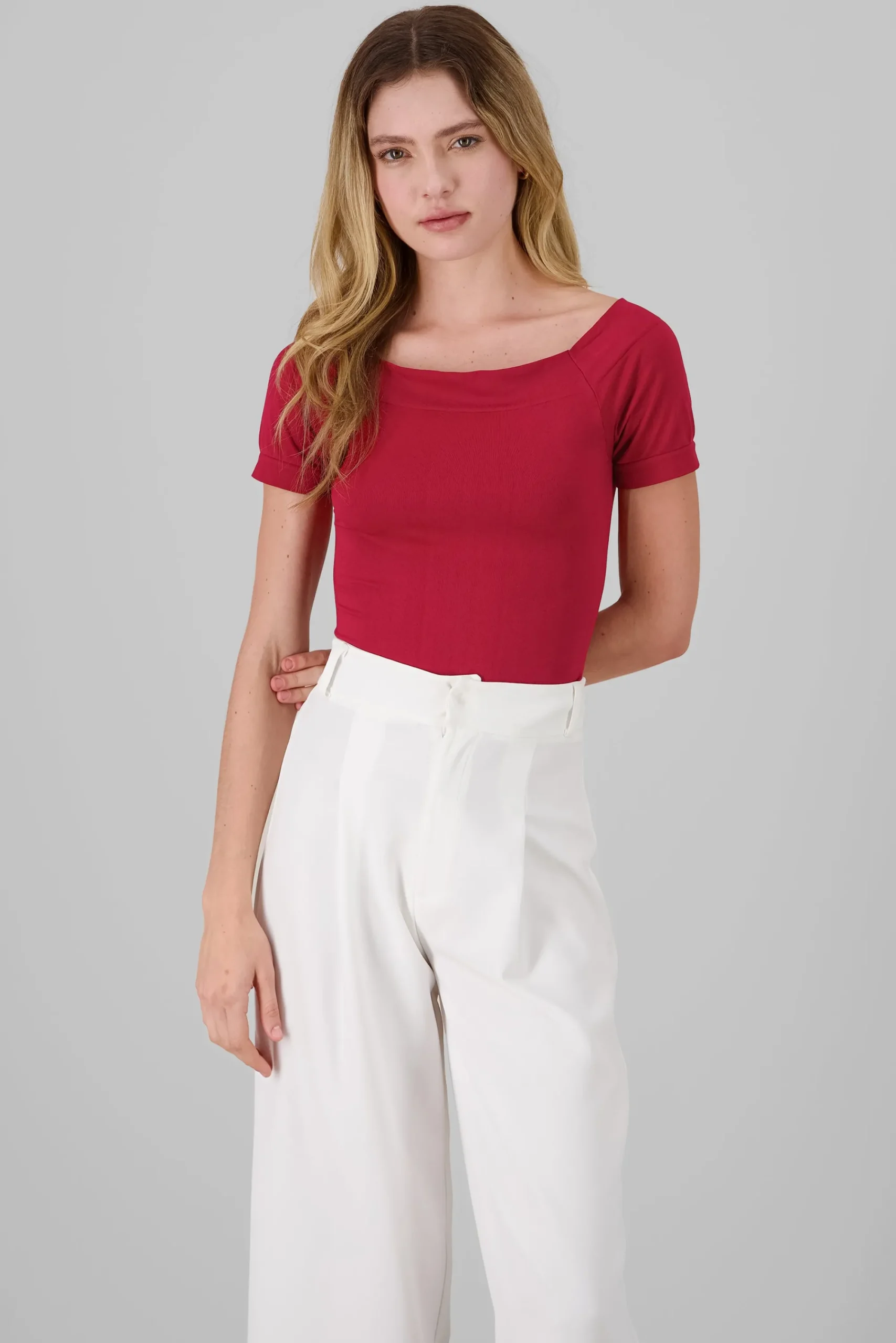 Shasa Seamless Bare Shoulder Plain Bodysuit