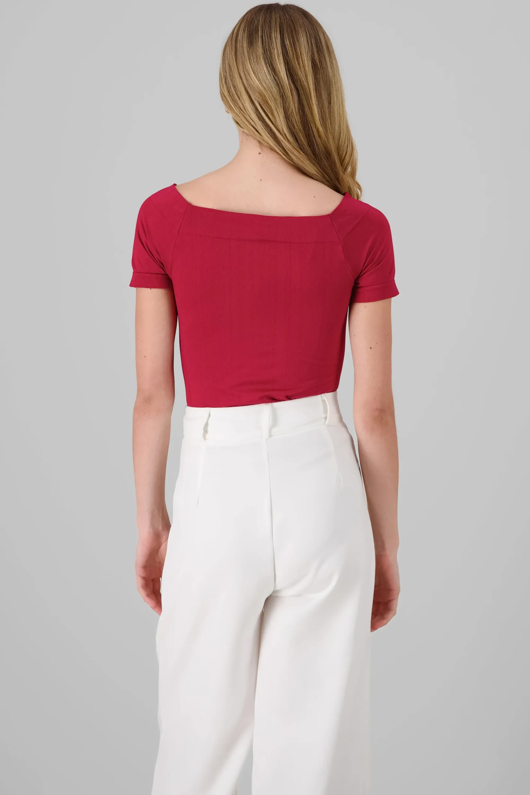 Shasa Seamless Bare Shoulder Plain Bodysuit