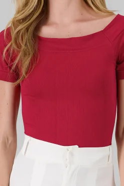 Shasa Seamless Bare Shoulder Plain Bodysuit