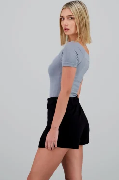 Shasa Seamless Bare Shoulder Plain Bodysuit
