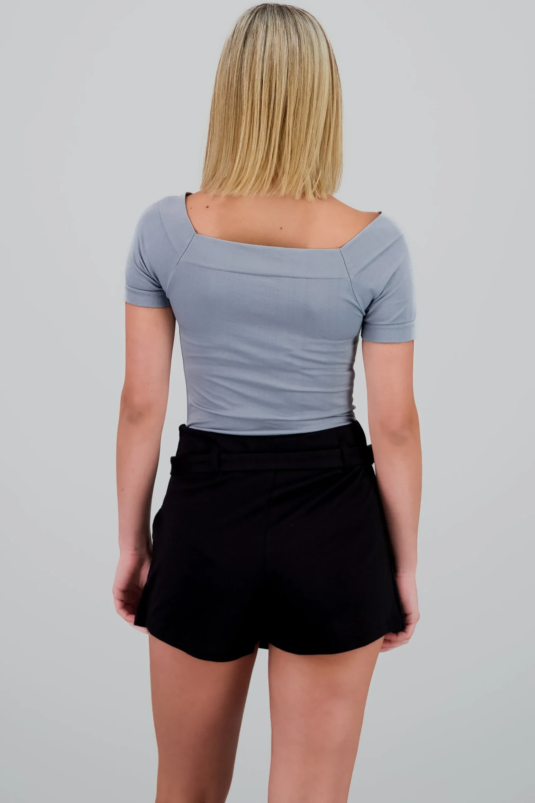 Shasa Seamless Bare Shoulder Plain Bodysuit