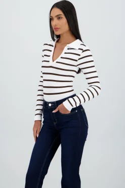 Shasa Seamless Long Sleeve Polo Neck Bodysuit