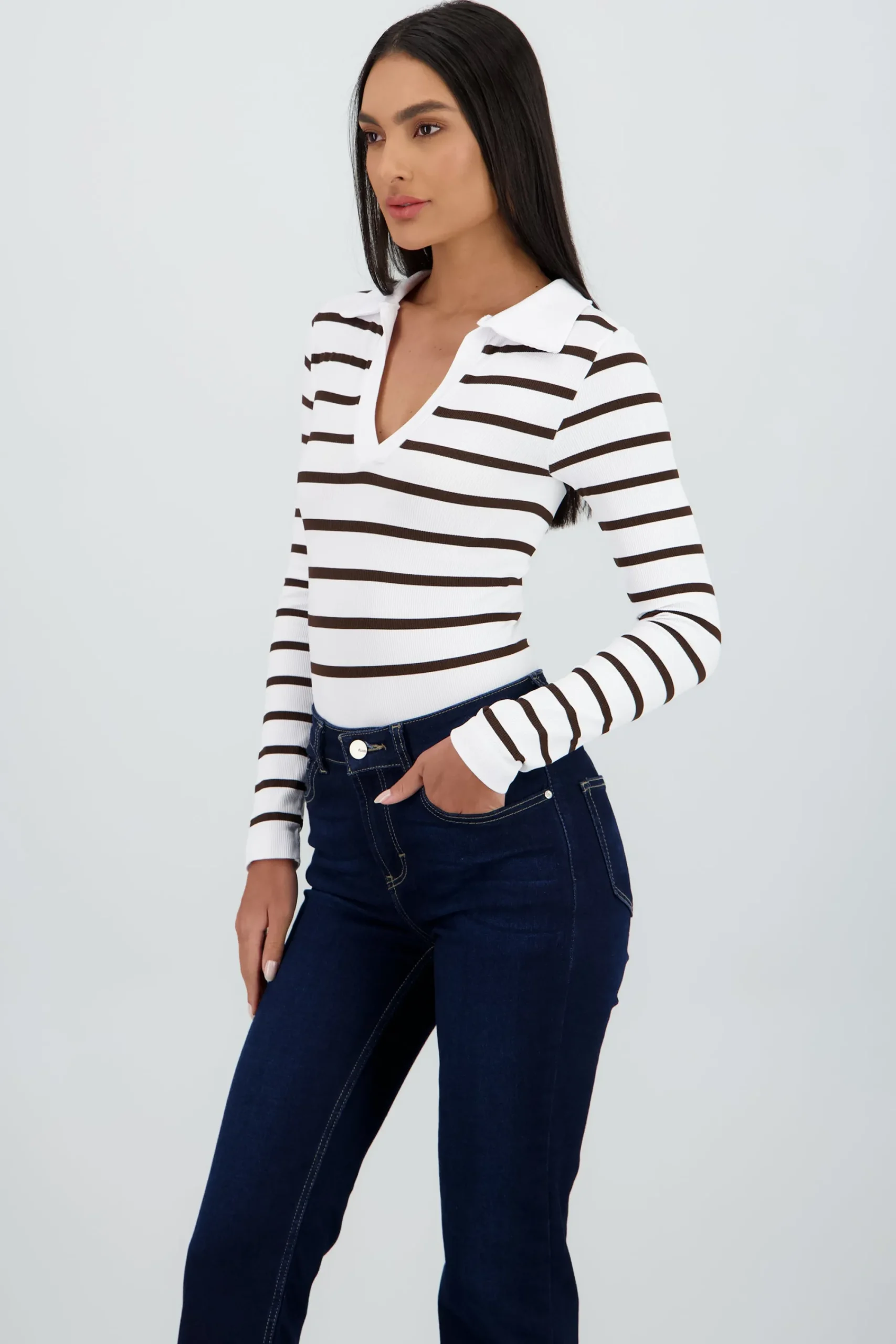Shasa Seamless Long Sleeve Polo Neck Bodysuit