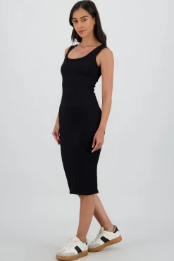 Shasa Seamless Plain Midi Dress