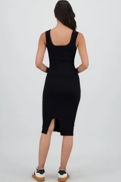 Shasa Seamless Plain Midi Dress