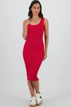 Shasa Seamless Plain Midi Dress